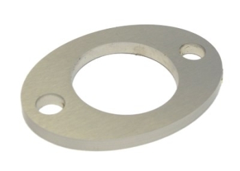 Anschraubplatte oval, ca. 85/62/6 mm, Bohrung: 42,5 mm, V2A